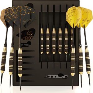 darts set of 6 black and gold